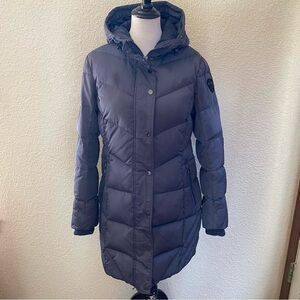 Pajar Provence Puffer Coat Parker Duck Down Winter Graphite Dark Blue Long Line